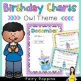Owl Birthday Charts & Certificates (Editable)