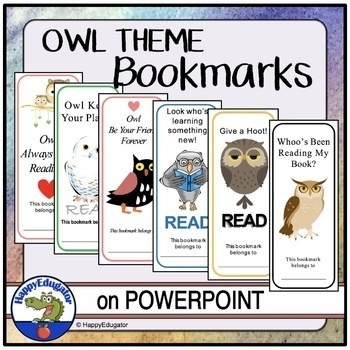 Preview of Owl Bookmarks - Set of Six