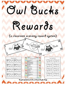 Preview of Owl Bucks Rewards {a classroom economy reward system}