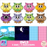 Owl Clip Art and Backgrounds - Commercial & Personal Use