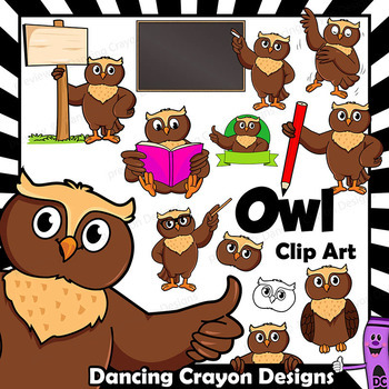 Preview of Owl Clip Art with Signs