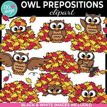 Preview of Owl Clipart | Preposition Clipart | Fall Clip Art | Positional | Autumn Clip Art