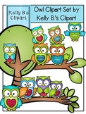 Owl Clipart Set By Kelly B.'s Clipart