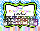 Owl Color Posters FREEBIE