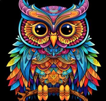Preview of Owl Coloring Book: Adult Coloring Book For Seniors Teens And adults