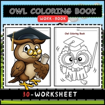 Preview of Owl Coloring Book for Preschoolers