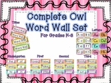 Owl Complete Fry Word Wall Set Grades K-3