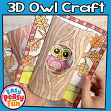 Owl Craft Template | Fall Crafts | 3D Owl Coloring Page