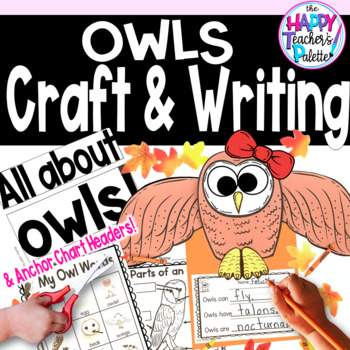 Preview of Owl Craft Writing Center and Anchor Chart Activity