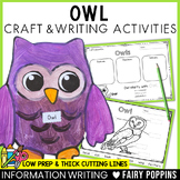Owl Craft & Writing | Forest Animals, Woodland Animals