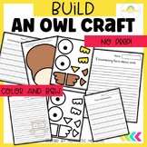 Owl Cut and Paste Activity with Writing Prompts | Color & 