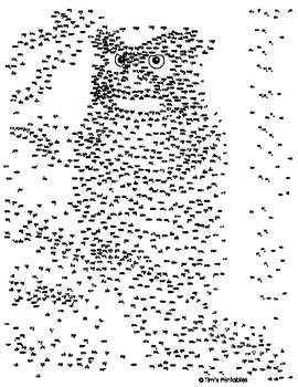Owl Extreme Difficulty Dot To Dot Connect The Dot Pdf By Tim S Printables