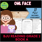 Owl Face BJU Reading Activities and Assessment Second Grade