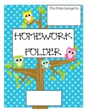 Owl Folder Cover Sheets