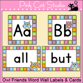 Owl Theme Editable Word Wall Words and Letters