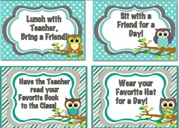Preview of Owl Incentive Cards