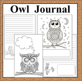 Owl Lined Journal Pages Owl Theme for Note Taking, Bullet 