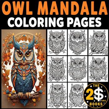 Preview of Owl Mandala Coloring Book – 10 Pages