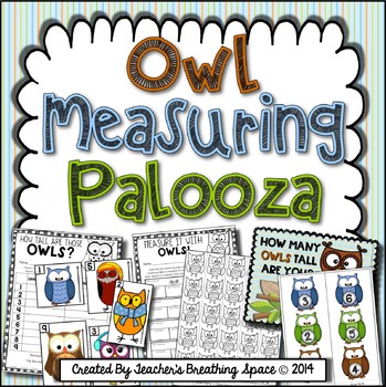 Preview of Owl Measuring Palooza Math Centers  |  Fall Autumn Measuring