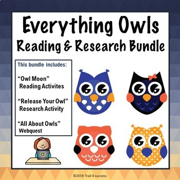 Preview of Owl Moon Activities + Owl Webquest + Reading Research Project Bundle Worksheets