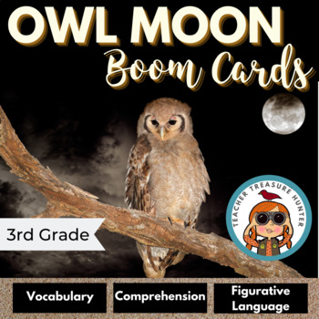 Preview of Owl Moon Boom Cards for 2nd 3rd 4th grade Vocabulary Reading
