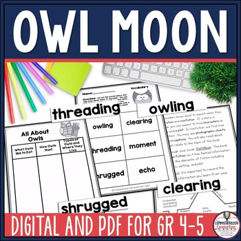Preview of Owl Moon by Jane Yolen Reading Activities Figurative Language Winter Read Aloud