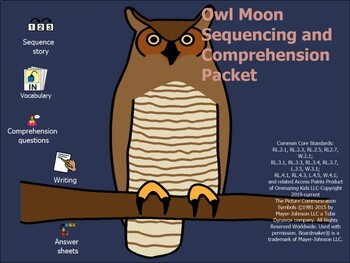 Preview of Owl Moon Sequencing and Comprehension Packet