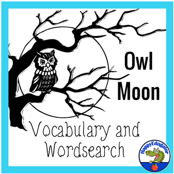Preview of Owl Moon Vocabulary and Word Search with Easel Activity