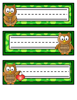 Owl Name s Printable Name s By Little Kid Designs Tpt