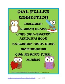Preview of Owl Pellet Lesson Plans and Activities