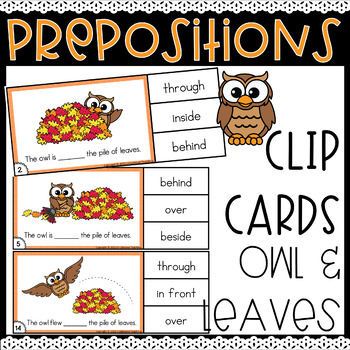 Owl Preposition Clip Cards Task Cards Positional Words Fall Autumn ...