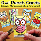 Owl Theme Student Behavior Punch Cards - Goal Setting & Tr
