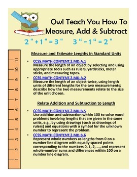 Preview of Owl Teach You How To Measure, Add & Subtract