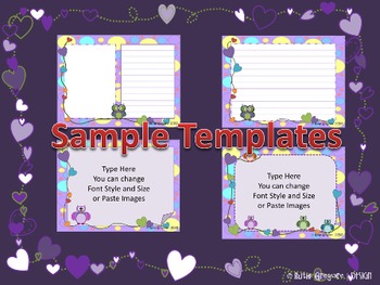 Owl Templates/Frames Landscape Format by Ruthilicious | TPT