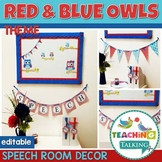 Speech Therapy Decor - Owl Themed Classroom Decor (Editable)