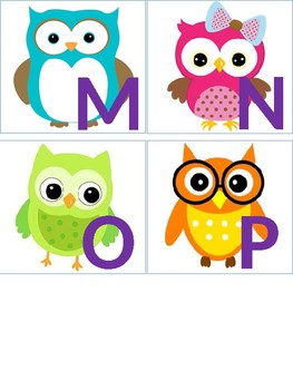 Owl Theme Alphabet Letters by Catherine Hamilton | TPT