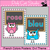 Owl Theme Classroom  - French Colors Posters Classroom Decor