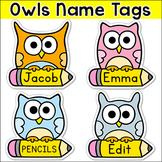 Owl Theme Student Name Tags - Editable Classroom Labels
