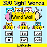 Editable Word Wall Cards & Letters - Owl Theme Classroom Decor
