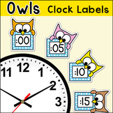 Owl Theme Telling Time Clock Labels - Back to School Class