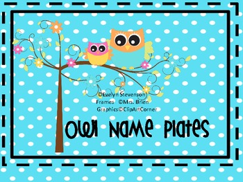 Preview of Owl Theme Editable Name Plates