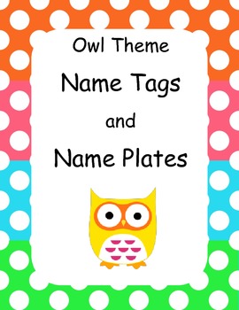 owl theme name tags and plates by mrs white teachers pay