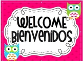 Owl Theme Spanish Welcome Sign