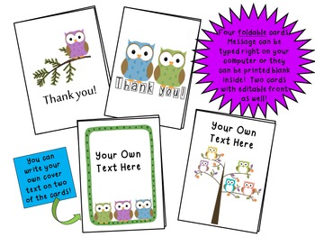 Owl Theme Stationery {Editable) by Sarah Warner | TPT