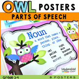 Parts of Speech Posters: Owl Theme Classroom Decor