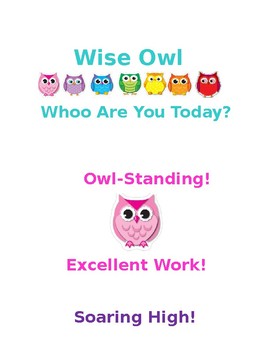 Preview of Owl Themed Behavior Clip Chart