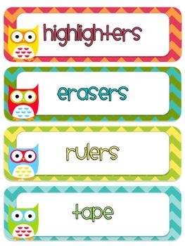 owl themed classroom labels organize your classroom by