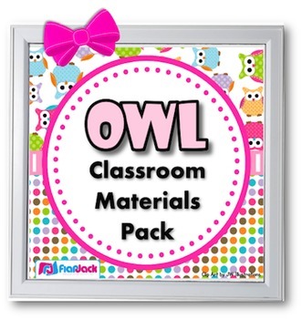 Preview of Owl Themed Classroom Materials Bundle (EDITABLE Materials, too!)