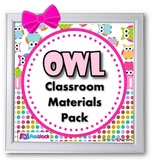Owl Themed Classroom Materials Bundle (EDITABLE Materials, too!)
