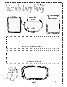 Owl Themed Common Core Reading Literature Graphic Organizers for 3rd Grade